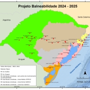Municípios integrantes do Projeto Balneabilidade 2024/2025 – SIG/FEPAM